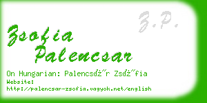 zsofia palencsar business card